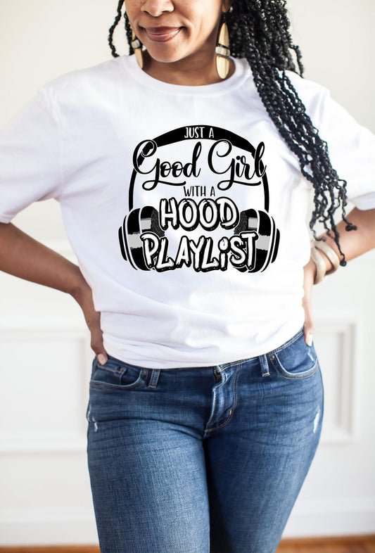 Good Girl Hood Playlist Mic Tee