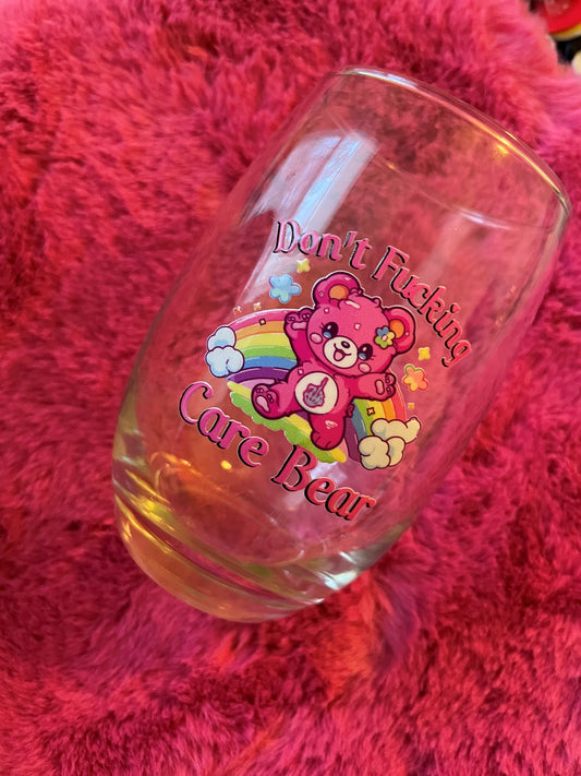 Don't Care Bear Wine Glass